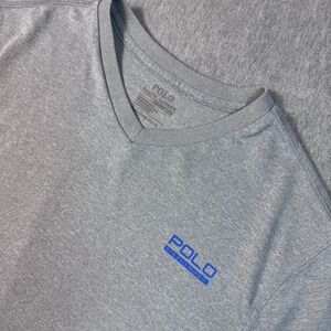 POLO RALPH LAUREN Performance Gray Shirt‎ Boys XL 18-20 V neck